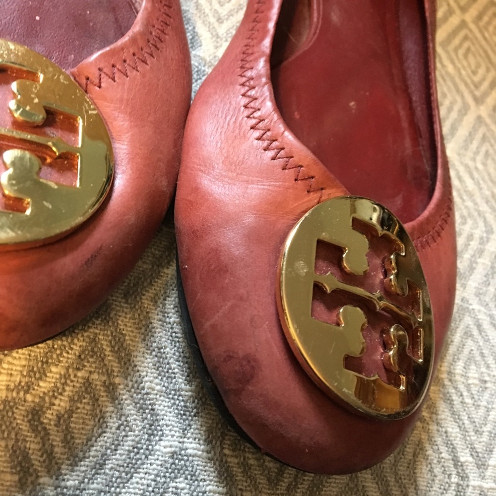 Tory Burch Cranberry Reva Flats 8 - Picture 2 of 5